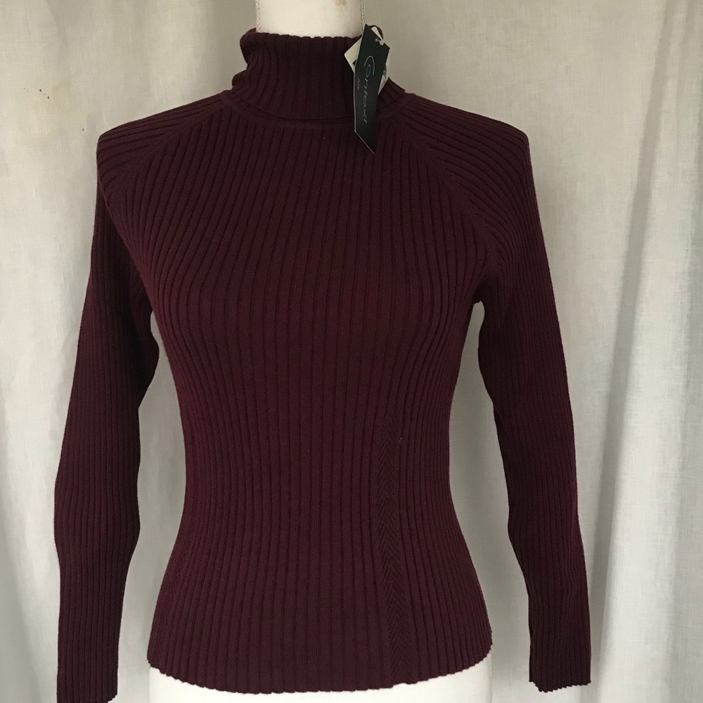 NWT Context Burgundy Turtle Neck Sweater